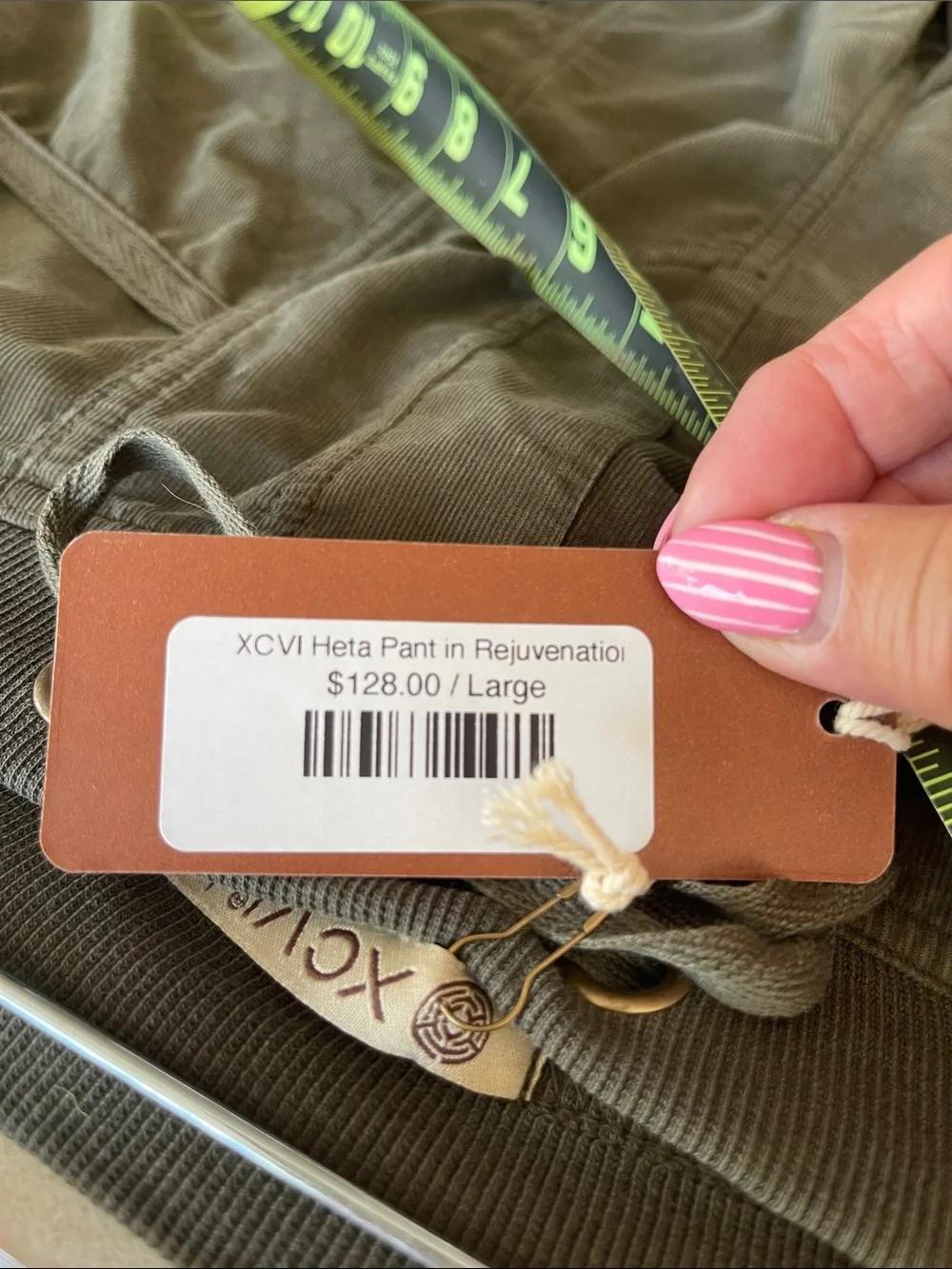 XCVI Olive Green Wide-Leg Cargo Jumpsuit Pants NWT $128